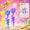 Colorful heart-shaped spiral candles for festival decoration, scented candles for home use, creating a romantic atmosphere Specification image